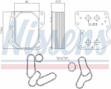 Eļļas radiators, Motoreļļa NISSENS 90752 6