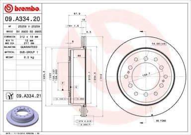 Bremžu diski BREMBO 09.A334.21 1