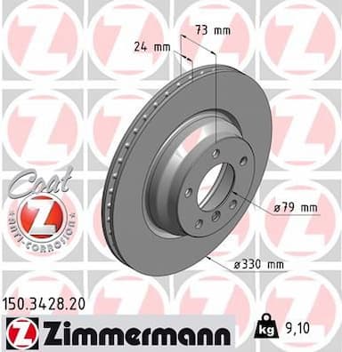 Bremžu diski ZIMMERMANN 150.3428.20 1