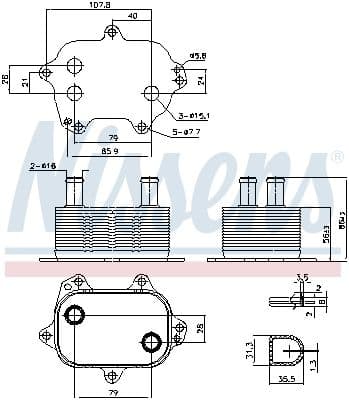 Eļļas radiators, Motoreļļa NISSENS 91205 6