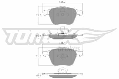 Bremžu uzliku kompl., Disku bremzes TOMEX Brakes TX 17-74 1