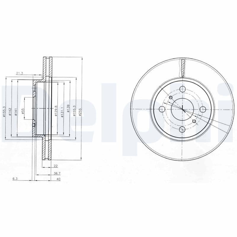 Bremžu diski DELPHI BG4053 1