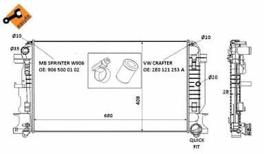 Radiators, Motora dzesēšanas sistēma NRF 53885 4