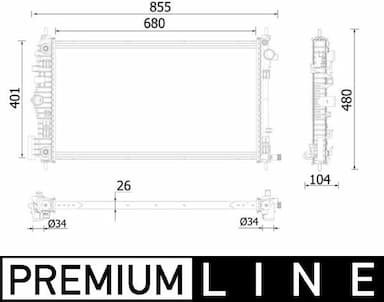 Radiators, Motora dzesēšanas sistēma MAHLE CR 2225 000P 1