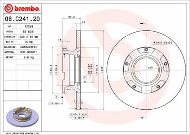 Bremžu diski BREMBO 08.C241.20 1