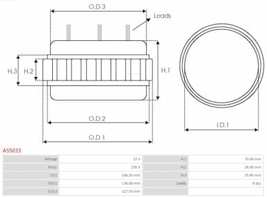 Stators, ģenerators AS-PL AS5033 2