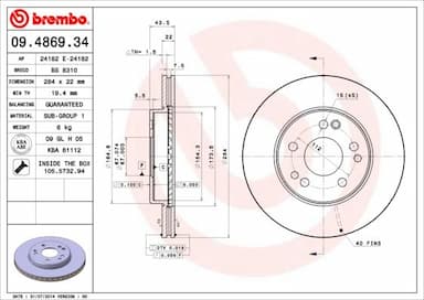 Bremžu diski BREMBO 09.4869.34 1