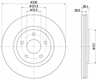 Bremžu diski HELLA 8DD 355 123-151 4