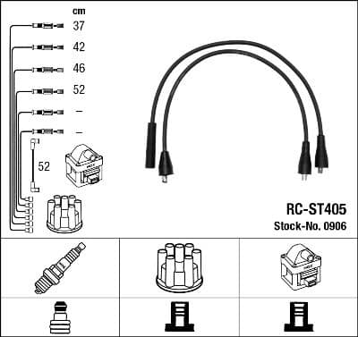 Augstsprieguma vadu komplekts NGK 0906 1