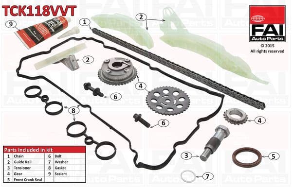 Sadales vārpstas piedziņas ķēdes komplekts FAI AutoParts TCK118VVT 1