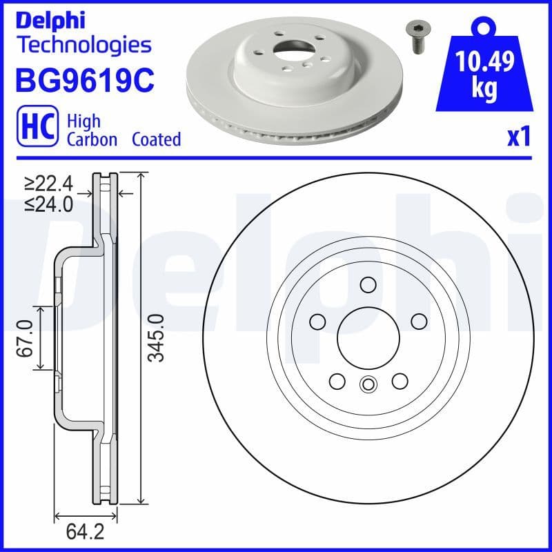 Bremžu diski DELPHI BG9619C 1