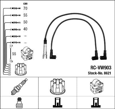 Augstsprieguma vadu komplekts NGK 8621 1