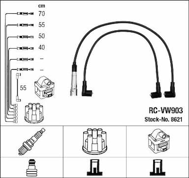 Augstsprieguma vadu komplekts NGK 8621 1