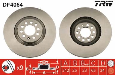 Bremžu diski TRW DF4064 1