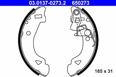 Bremžu loku komplekts ATE 03.0137-0273.2 1