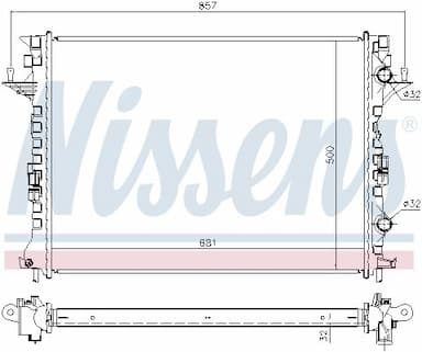 Radiators, Motora dzesēšanas sistēma NISSENS 637638 5