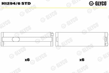 Kloķvārpstas gultnis GLYCO H1294/6 STD 1