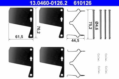 Piederumu komplekts, Disku bremžu uzlikas ATE 13.0460-0126.2 1