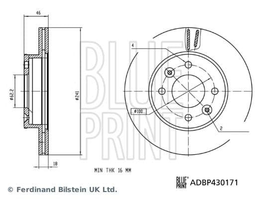 Bremžu diski BLUE PRINT ADBP430171 1