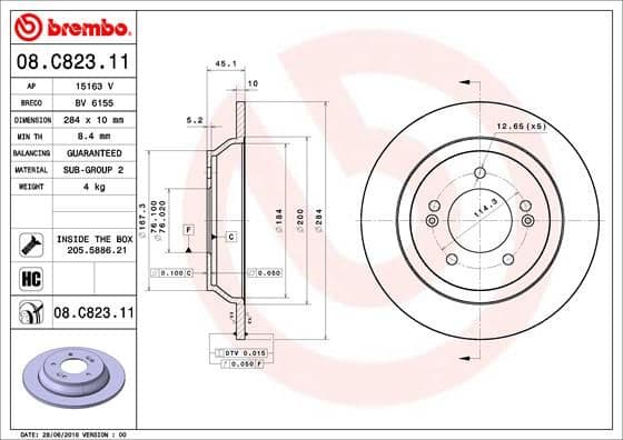 Bremžu diski BREMBO 08.C823.11 1