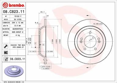 Bremžu diski BREMBO 08.C823.11 1