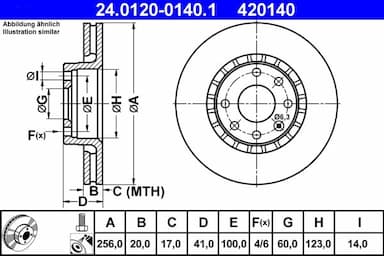 Bremžu diski ATE 24.0120-0140.1 1