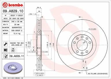 Bremžu diski BREMBO 09.A829.11 1