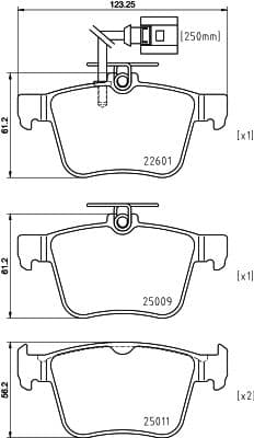 Bremžu uzliku kompl., Disku bremzes HELLA 8DB 355 025-661 1