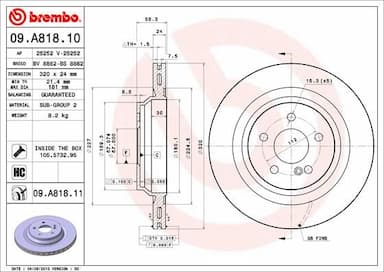 Bremžu diski BREMBO 09.A818.11 1