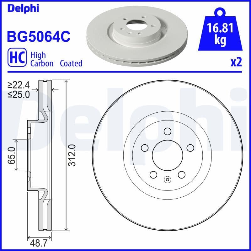 Bremžu diski DELPHI BG5064C 1