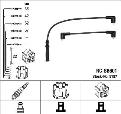 Augstsprieguma vadu komplekts NGK 8187 1