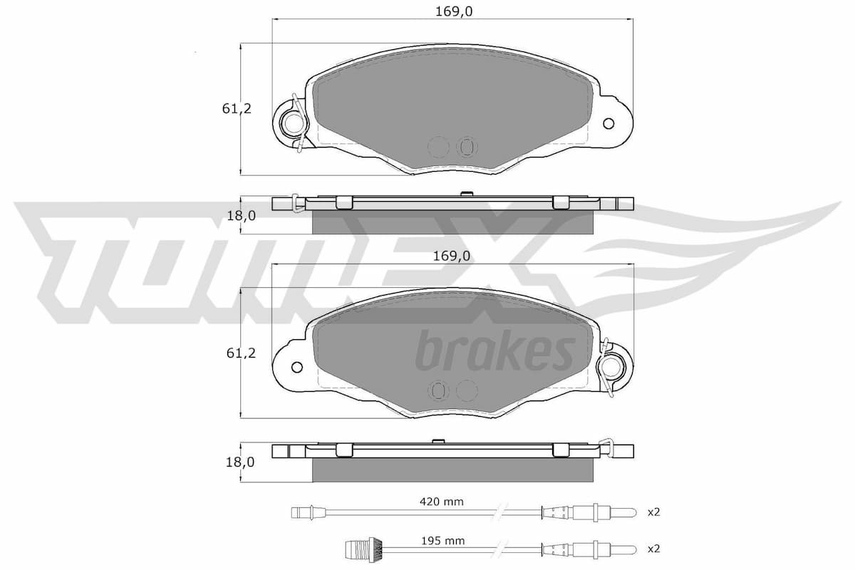 Bremžu uzliku kompl., Disku bremzes TOMEX Brakes TX 13-37 1