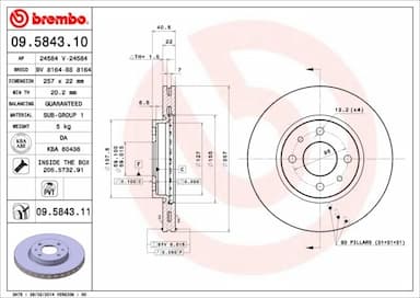 Bremžu diski BREMBO 09.5843.11 1