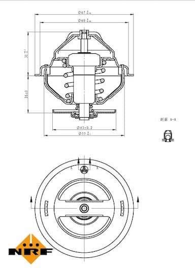 Termostats, Dzesēšanas šķidrums NRF 725158 5