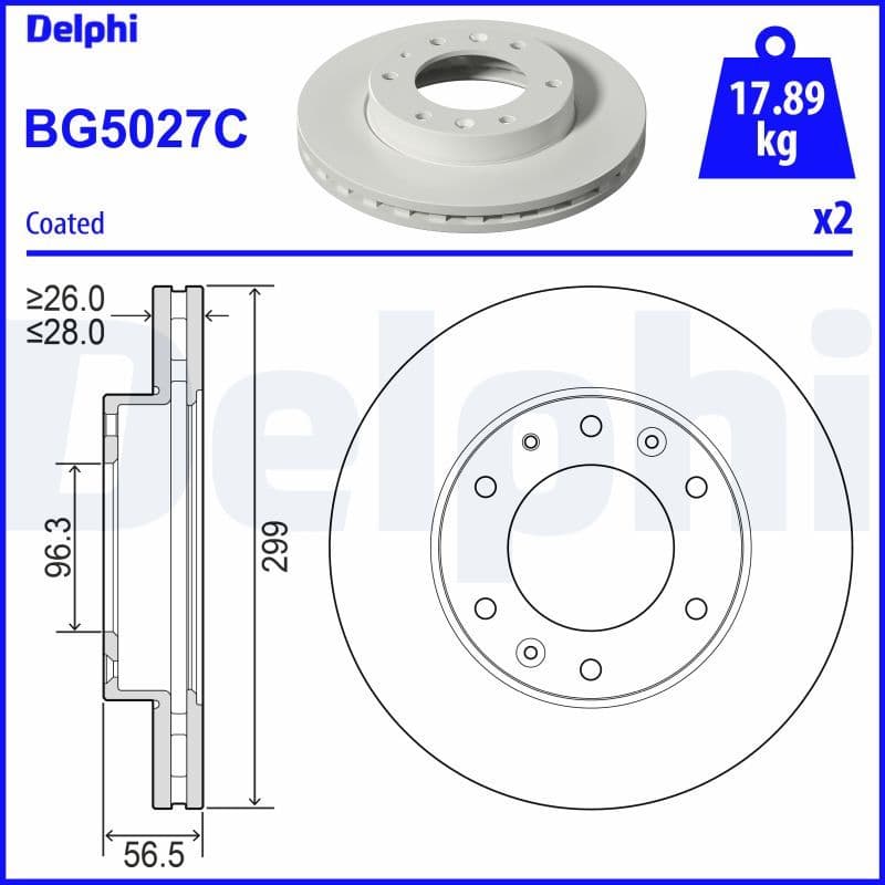 Bremžu diski DELPHI BG5027C 1