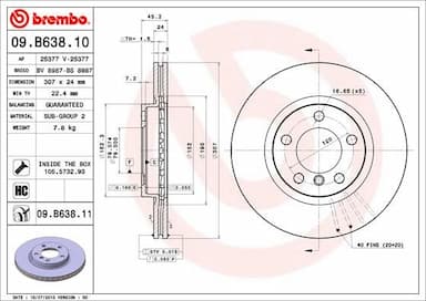 Bremžu diski BREMBO 09.B638.11 1