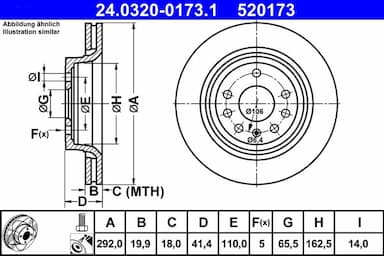 Bremžu diski ATE 24.0320-0173.1 1