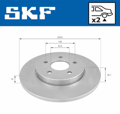 Bremžu diski SKF VKBD 90026 S2 2