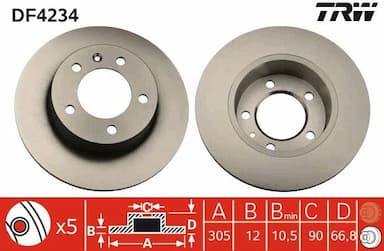 Bremžu diski TRW DF4234 1