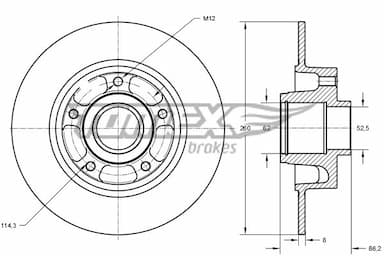 Bremžu diski TOMEX Brakes TX 73-551 1