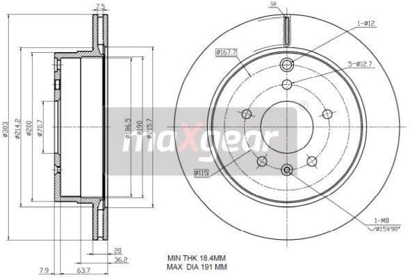 Bremžu diski MAXGEAR 19-2370 1