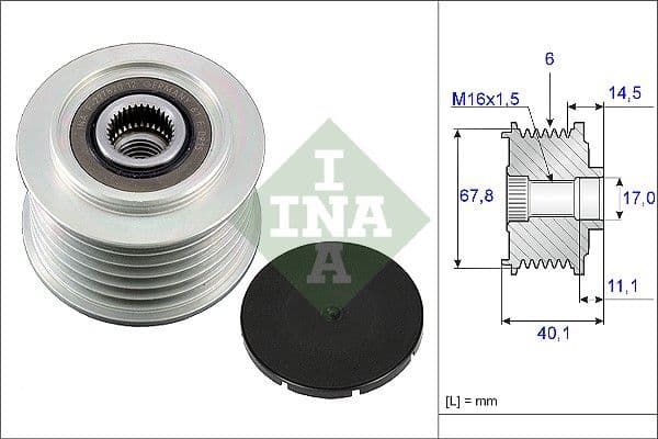 Ģeneratora brīvgaitas mehānisms INA 535 0052 10 1