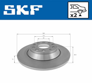 Bremžu diski SKF VKBD 90075 S2 2