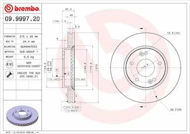 Bremžu diski BREMBO 09.9997.20 1