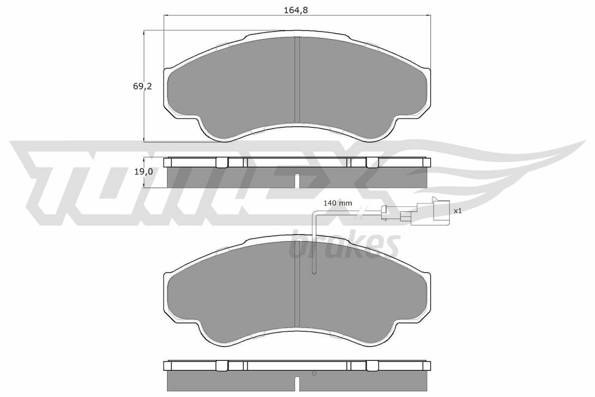 Bremžu uzliku kompl., Disku bremzes TOMEX Brakes TX 12-47 1