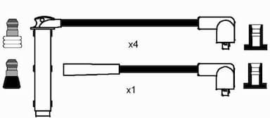 Augstsprieguma vadu komplekts NGK 0890 2