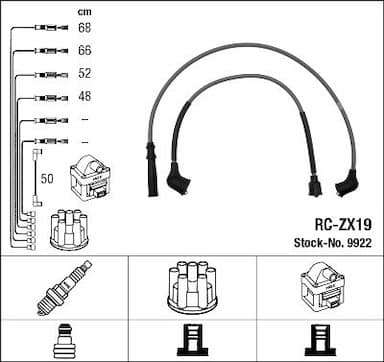 Augstsprieguma vadu komplekts NGK 9922 1