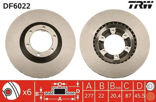 Bremžu diski TRW DF6022 1