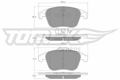 Bremžu uzliku kompl., Disku bremzes TOMEX Brakes TX 15-93 1