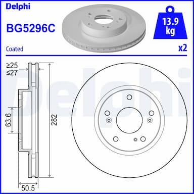 Bremžu diski DELPHI BG5296C 1